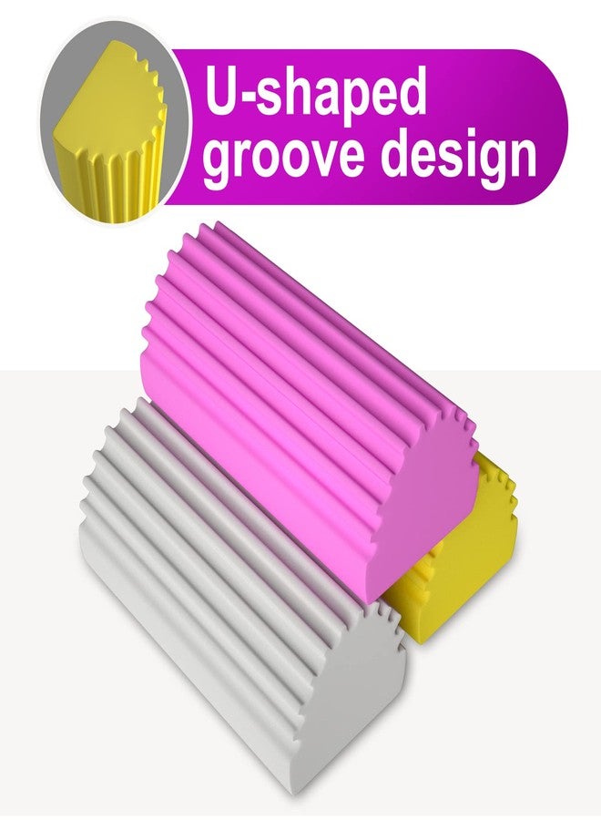 BITOPE 3 Pack Natural Duster, Magical Dust Cleaning Sponge, Duster for Cleaning Venetian & Wooden Blinds, Vents, Radiators, Skirting Boards, Gray +Pink+Yellow - Image 4